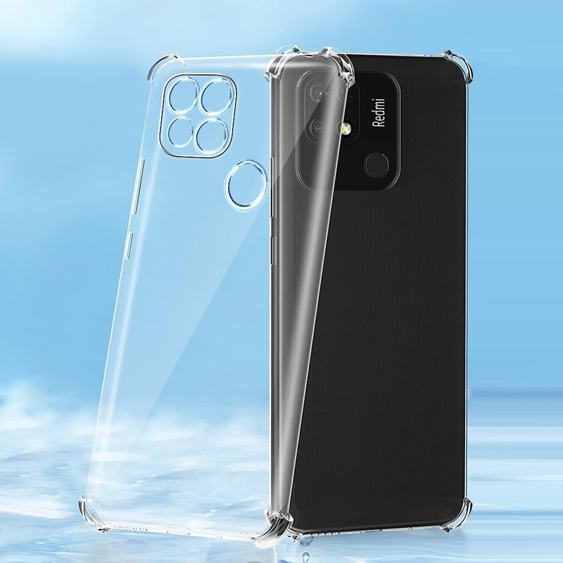 MARGOUN For Xiaomi Redmi 10A Case Cover Clear Protective TPU Four Corners Cover Transparent Soft Case