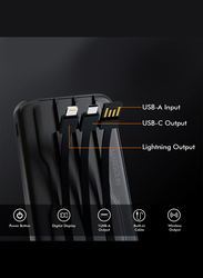 MARGOUN 10000mAh Transparent Maganetic Wireless Power Bank Fast Charging Buit-in 3-in-1 Cables Digital Display Black/Lithium Polymer