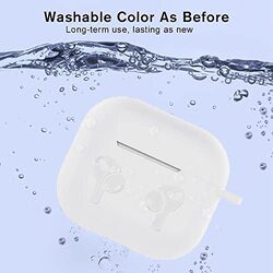 Margoun Silicone Case Cover with Clip for Airpods 3 Case 2021 3rd Generation, Whitestone