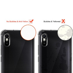 MARGOUN For Xiaomi Redmi 9A Case Cover Clear Protective TPU Four Corners Cover Transparent Soft Case