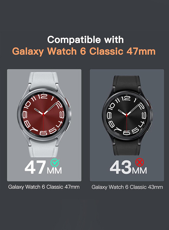 CATANES for Samsung Galaxy Watch 6 Classic 47mm 2 Pack Screen Protector Tempered Glass Anti-Scratch 9H Ultra-thin Screen Protector Protective Film Cover Accessories