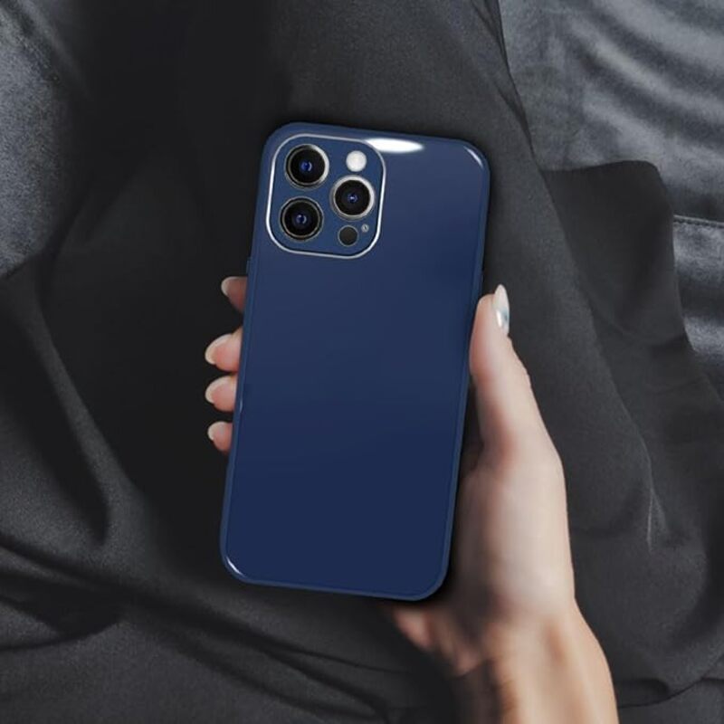 MARGOUN for iPhone 12 Pro Max Case Cover Electroplated Hard Glossy Case with Camera Protection (iPhone 12 Pro Max, dark blue)