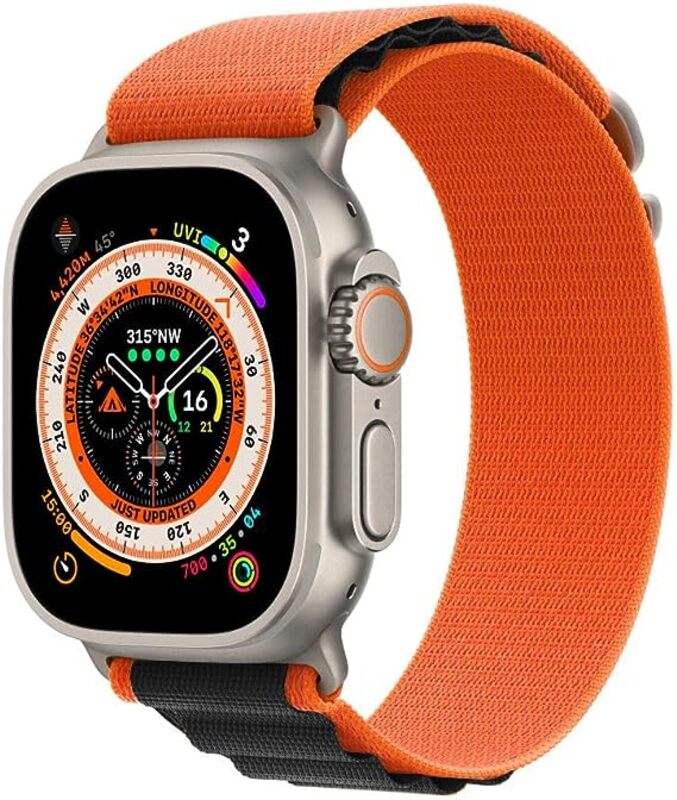 MARGOUN For Apple Watch Band 49mm 45mm 44mm 42mm Alpine Nylon Woven Sport Strap With Microfiber Cleaning Cloth Compatible For iWatch Series 8/7/SE/6/5/4/3/2/1 - B05