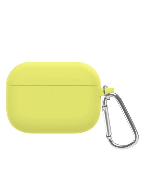 

MARGOUN Shockproof Case For Airpod Pro Silicone Protective Case Shockproof Case Ultra Slim Cover with Keychain Carabiner Yellow