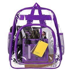 Margoun Large Capacity Backpack School Bag for Kids, Clear/Purple