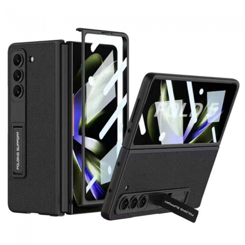 

Not Applicable MARGOUN For Samsung Galaxy Z Fold5 Case Leather Case Screen Protector and Kickstand Function/Black