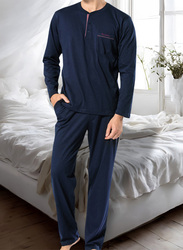 MARGOUN Men’s XL Pajama Set Pajamas For Men 2 Piece PJ Set with Cotton Knit Men Pajama Pants and Long Sleeve Shirts/XL(leg size 75/chest 58/waist 56/hip 62)/M5454