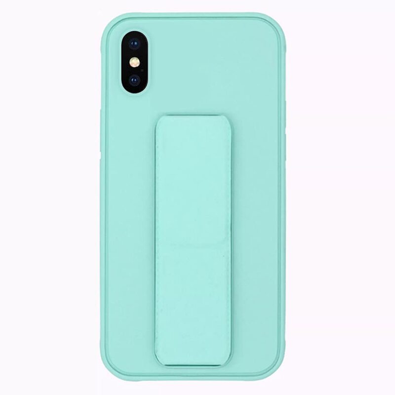 Margoun Apple iPhone XS Multi-Function Shockproof Protective Two-In-One Finger Grip Holder Mobile Phone Case Cover, Mint Green