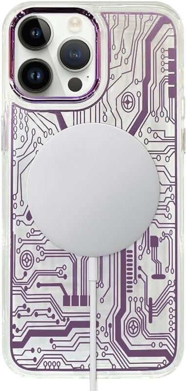 JOWAY for iPhone 13 Pro Max Chronograph Case Ultra Slim Shockproof Transparent Cover - Purple