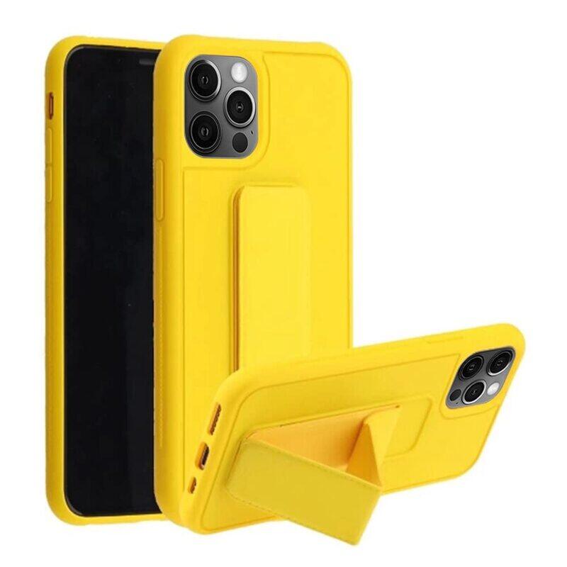 

Margoun Apple iPhone 14 Pro Car Magnetic Multi-function Shockproof Protective Mobile Phone Case Cover with Finger Grip Holder, Yellow