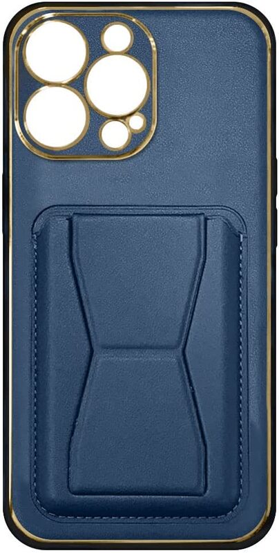 MARGOUN For iPhone 13 Pro Case Cover Leather with Kickstand and Visa Card Holder (iPhone 13 Pro, Blue)