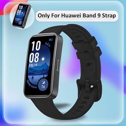 MARGOUN Compatible with Huawei Band 9 Strap Silicone Watch Band Smartwatch Wristband Replacement Strap Bracelet - Black