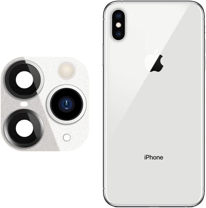 MARGOUN For iPhone X XS Camera Lens Camera Upgrade Protective Lens Change iPhone X XS to 11 Pro 11 Pro Max (SILVER, 1)