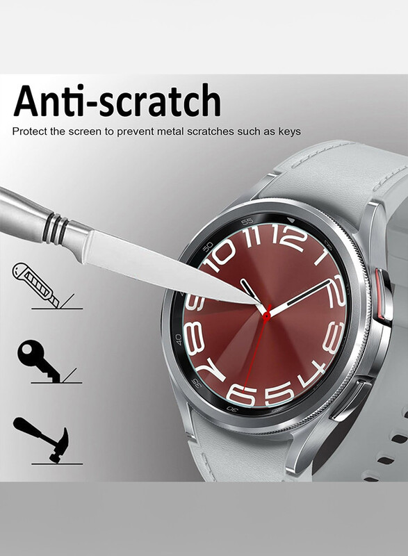 CATANES for Samsung Galaxy Watch 6 Classic 47mm Screen Protector Tempered Glass Anti-Scratch 9H Ultra-thin Screen Protector Protective Film Cover Accessories