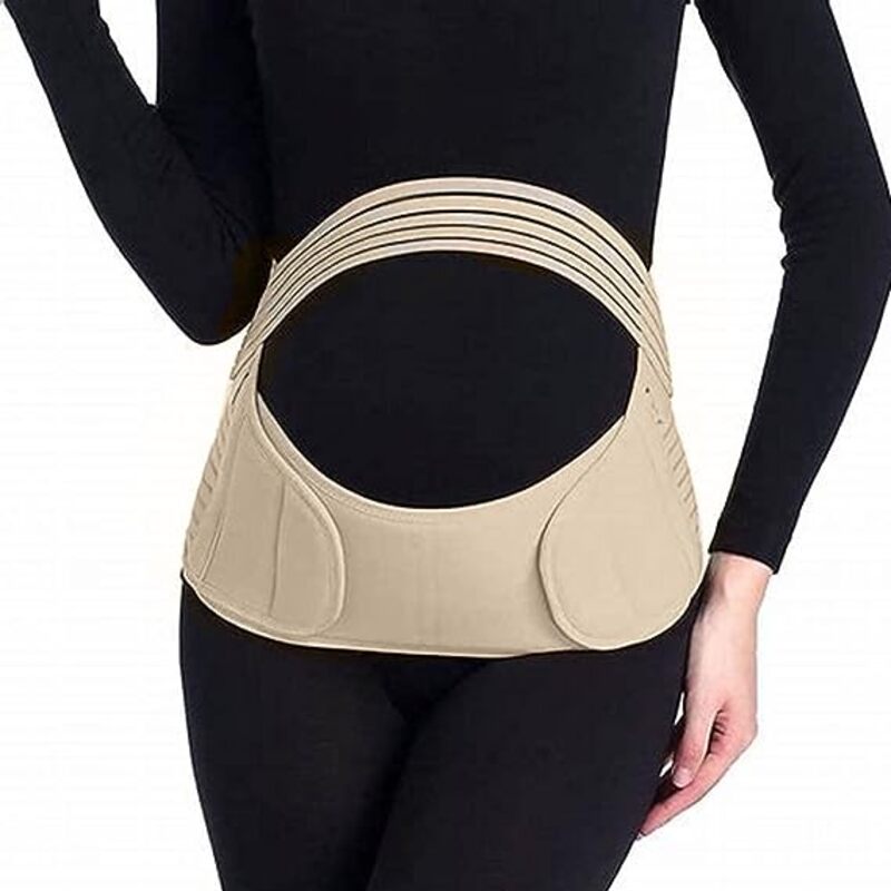 MARGOUN For Postpartum Belly Band 3 in 1 Recovery Belt for Post Pregnancy Post C-Section Support Shapewear After Giving Birth Women Stomach Waist Pelvis Belt-Beige Large