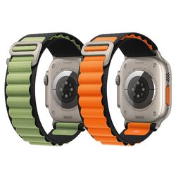 Margoun Alpine Loop Band for Apple Watch 42mm/44mm/45mm/49mm, Orange/Light Green