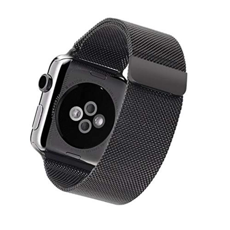 Margoun Stainless Steel Milanese Loop Alloy Replacement Strap for Apple Watch Band 42mm/44mm, Space Grey