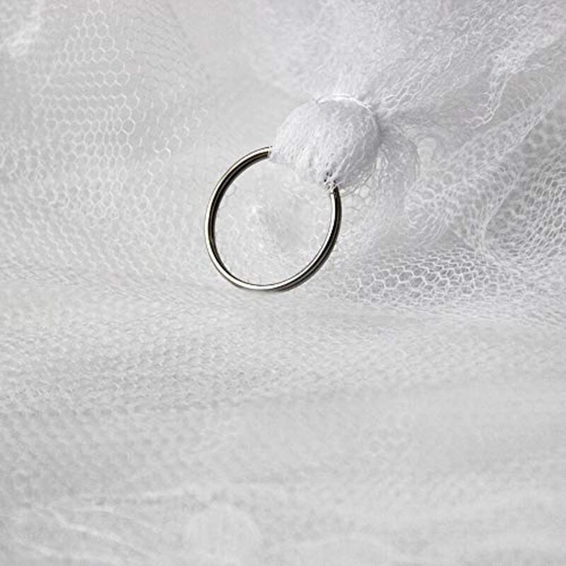 Round Hoop Bed Canopy Mosquito Net, White