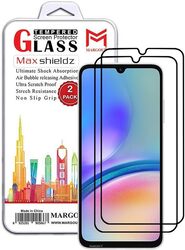 MARGOUN 2 Pack for Samsung Galaxy A05s Screen Protector Side Black Tempered Glass 9H Hardness Anti Finger-Print (Samsung A05s)