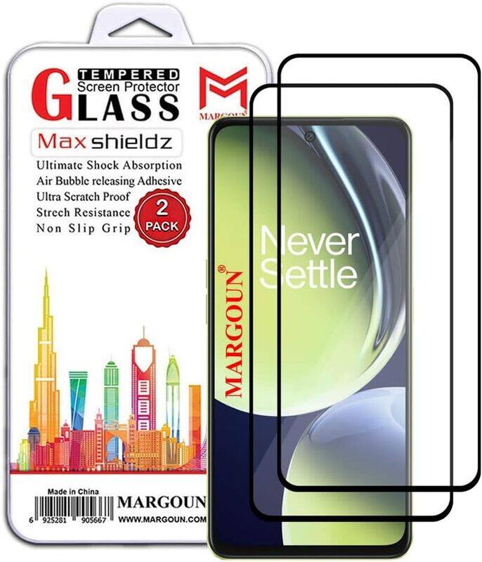 

MARGOUN 2 Pack for Oppo A1 Screen Protector Side Black Tempered Glass 9H Hardness Anti Finger-Print