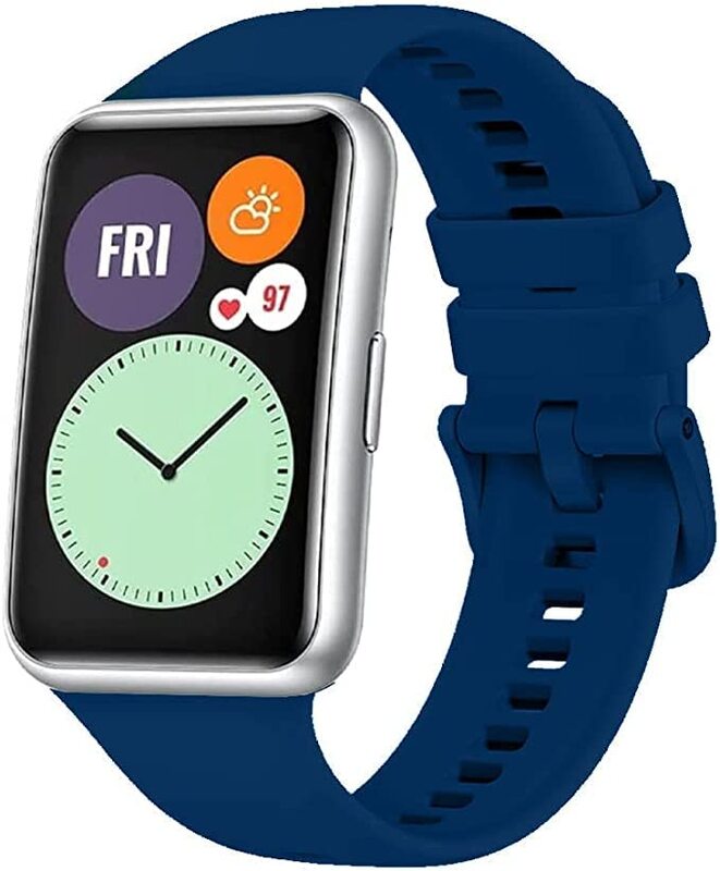 Margoun Silicone Sport Watch Band for Huawei Fit 2, 2 Piece, Navy Blue/Light Blue