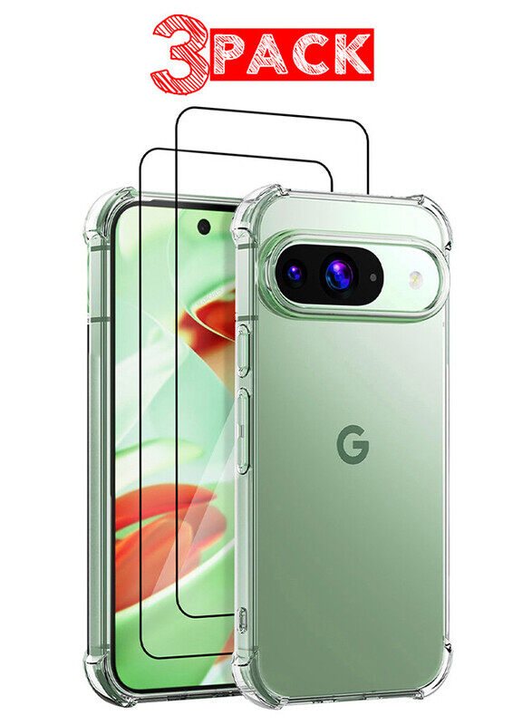 

MARGOUN for Google Pixel 9 3 Packs TPU Case and 2 Screen Protectors Shockproof Soft TPU Bumper and Hard PC Back Case Anti-Scratch,Drop Protection,Slim
