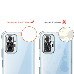 MARGOUN For Xiaomi Redmi Note 10 Pro Case Cover Clear Protective TPU Four Corners Cover Transparent Soft Case