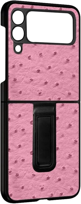 MARGOUN For Samsung Galaxy Z Flip 3 SHD Luxury Leather Case Crocodile Skin Pattern Cover with Foldable Kickstand (Pink)