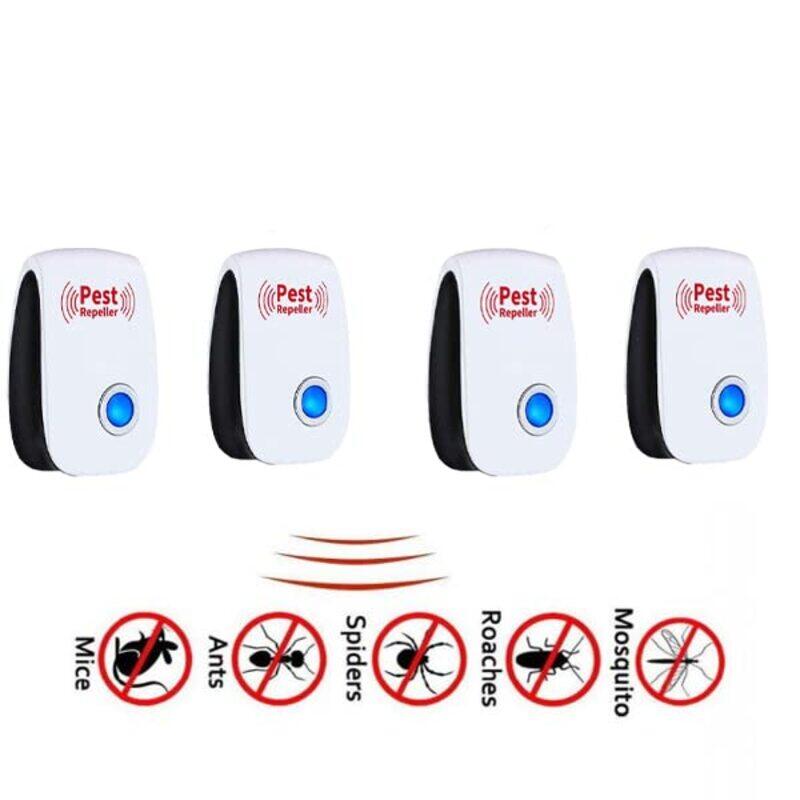 Margoun Ultrasonic Pest Repeller Mosquito Killer, 4 Pieces, White