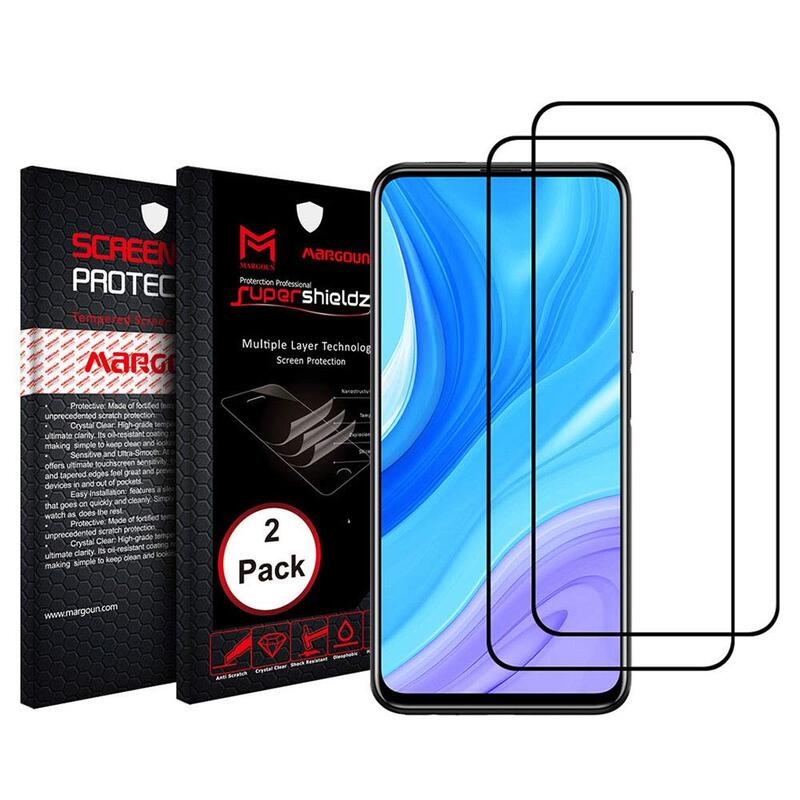 Margoun Huawei Y9a Mobile Phone Tempered Glass Screen Protector, 2 Pieces, Black