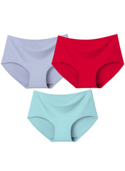 Margoun 3 Packs Women's Medium Size Underwear Silk Women Lingerie Seamless Women High Rise Underwear Multicolour/Size(in): M (Waist 20'') - MGU01