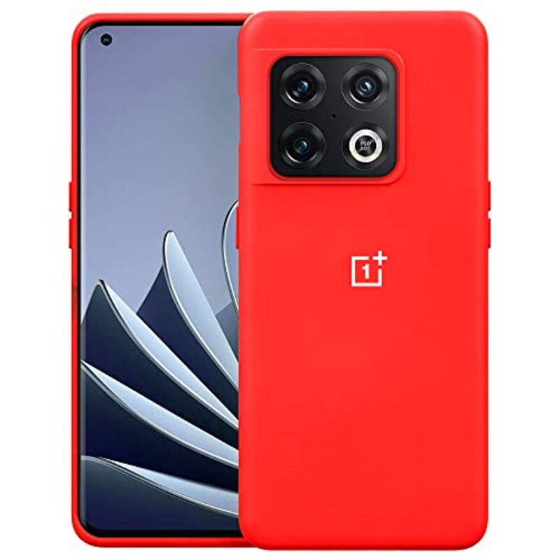 Margoun OnePlus 10 Pro TPU Silicone Soft Flexible Rubber Protective Mobile Phone Case Cover, Red