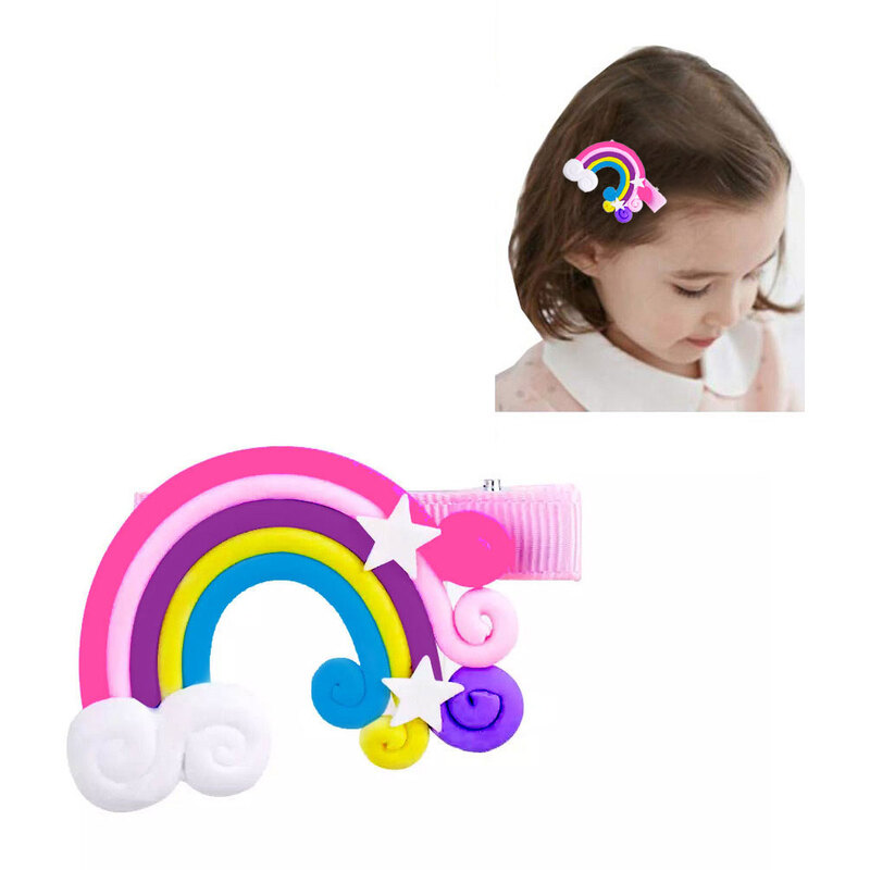 MARGOUN 6 Packs For Hair Clips Cloud Ornaments and Lollipop Colourful Flatback Polymer Hair Clips