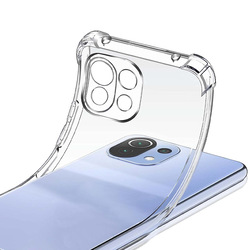 MARGOUN For Xiaomi Mi 11 Lite Case Cover Clear Protective TPU Four Corners Cover Transparent Soft Case