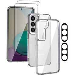 MARGOUN 5 Packs For Samsung Galaxy S23 Plus Clear Case With 2 Screen Protectors and 2 Camera Lens Protectors/White