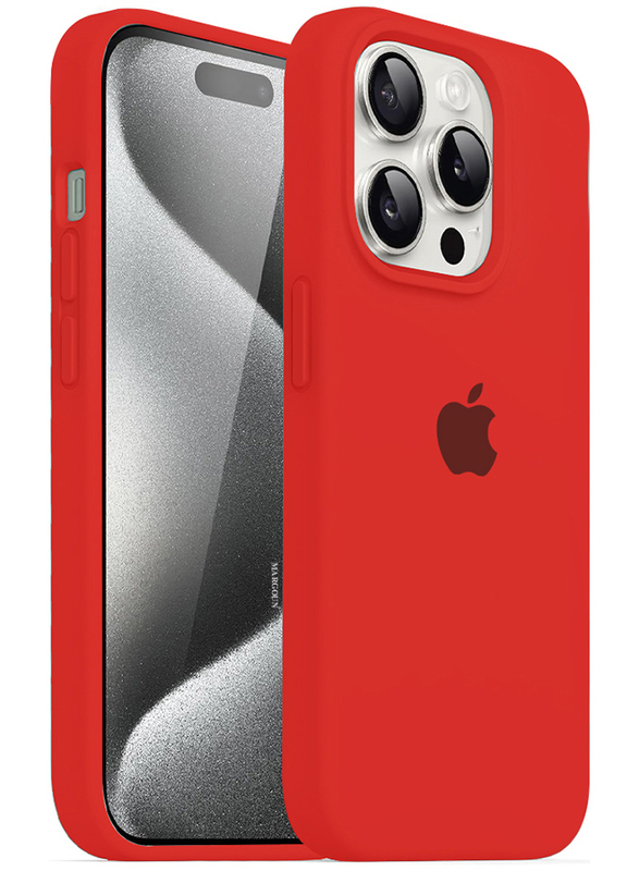 MARGOUN iPhone 15 Pro Case Silicone Case Cover Durable and Anti Scratch Back Cover Red