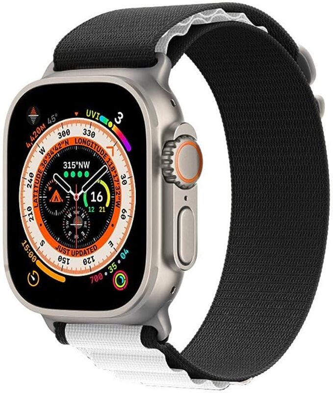 MARGOUN For Apple Watch Band 49mm 45mm 44mm 42mm Alpine Nylon Woven Sport Strap With Microfiber Cleaning Cloth Compatible For iWatch Series 8/7/SE/6/5/4/3/2/1 - B13