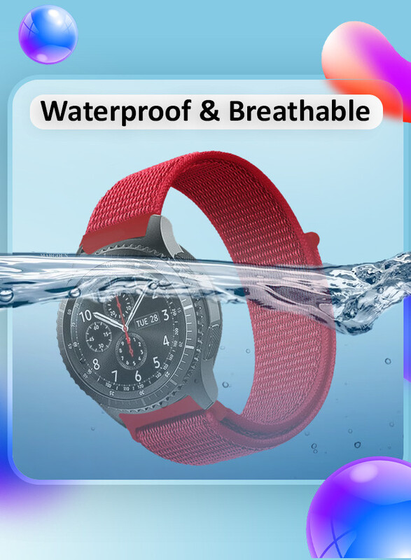 MARGOUN 22mm Nylon Strap,Compatible with Huawei GT/Huawei GT2 (46mm) /Huawei GT2 Pro/Samsung Galaxy Watch (46mm) and Galaxy Watch 3 (45mm) Sport Wristband Strap Hot Red