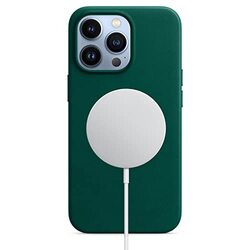 Margoun Apple iPhone 13 Pro Max Leather Designed with MagSafe Shockproof Protective Slim Mobile Phone Case Cover, Dark Green