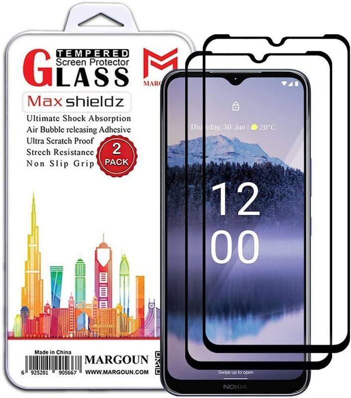 

MARGOUN 2 Pack for Nokia G11 PLUS Screen Protector Side Black Tempered Glass 9H Hardness Anti Finger-Print