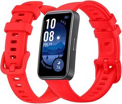 MARGOUN Compatible with Huawei Band 9 Strap Silicone Watch Band Smartwatch Wristband Replacement Strap Bracelet - Red