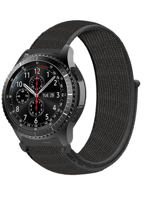 MARGOUN 22mm Nylon Strap,Compatible with Huawei GT/Huawei GT2 (46mm) /Huawei GT2 Pro/Samsung Galaxy Watch (46mm) and Galaxy Watch 3 (45mm) Sport Wristband Strap Coal