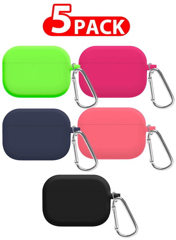 

MARGOUN 5 Pack Shockproof Case For Airpod Pro Silicone Protective Case Shockproof Case Ultra Slim Cover with Keychain Carabiner Multicolour