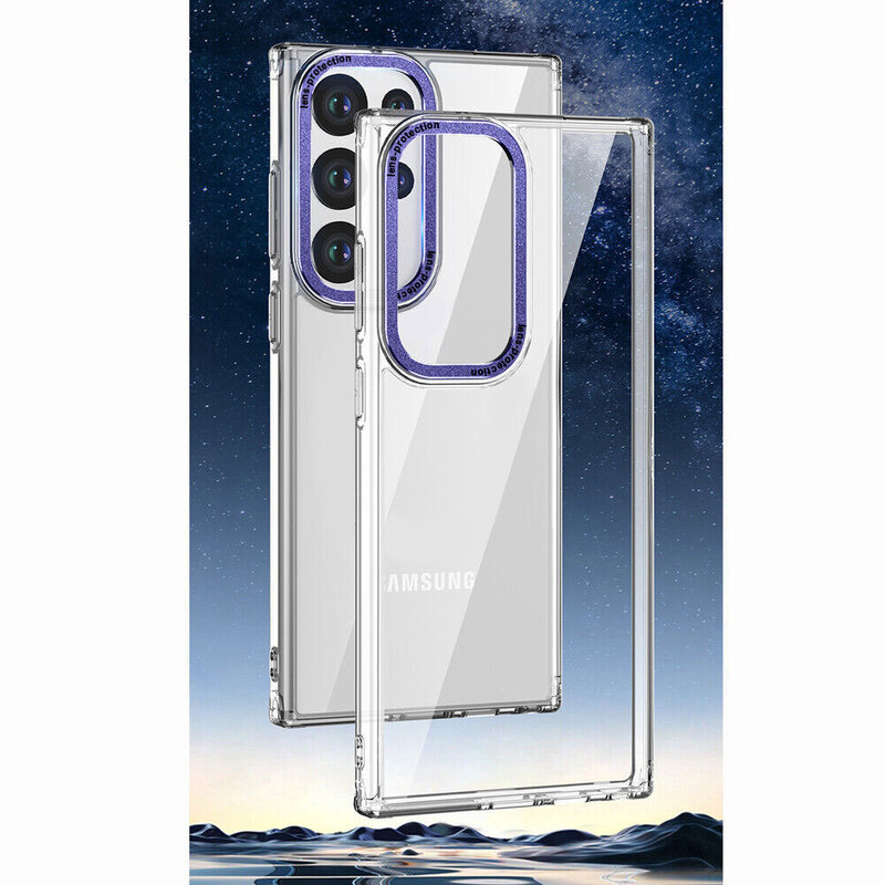 MARGOUN 5 Packs For Samsung Galaxy S23 Ultra Clear Case With 2 Screen Protectors and 2 Camera Lens Protectors/Purple