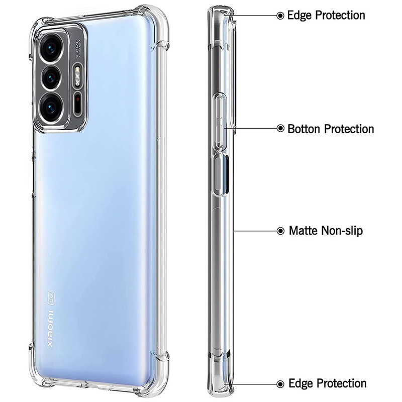 MARGOUN For Xiaomi 11T Pro 5G Case Cover Clear Protective TPU Four Corners Cover Transparent Soft Case