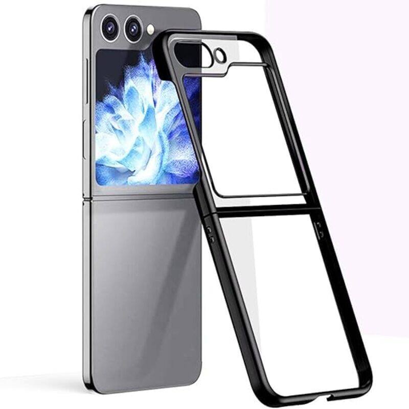 

MARGOUN For Samsung Galaxy Z Flip 5 Case Slim Lightweight Electroplated Frame Folding Shockproof Protection Hard Cover (Z Flip 5 Black)