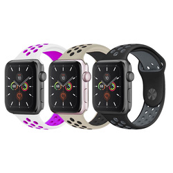 CATANES 3 Pack For Apple Watch 49mm 45mm 44mm 42mm Silicone Sport Band Nike Strap Compatible With iWatch Series Ultra/8/7/SE/6/5/4/3/2/1-N20