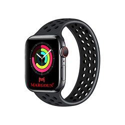 Margoun Nike Solo Loop Watch Band for Apple iWatch Series 8/Ultra/7/SE/6/5/4/3/2/1 49mm/45mm/44mm/42mm, Black