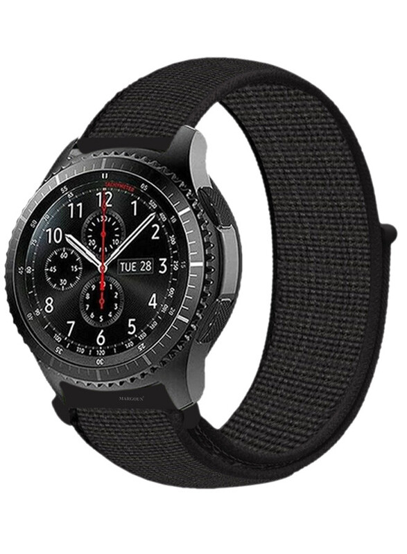 MARGOUN 22mm Nylon Strap,Compatible with Huawei GT/Huawei GT2 (46mm) /Huawei GT2 Pro/Samsung Galaxy Watch (46mm) and Galaxy Watch 3 (45mm) Sport Wristband Strap Black