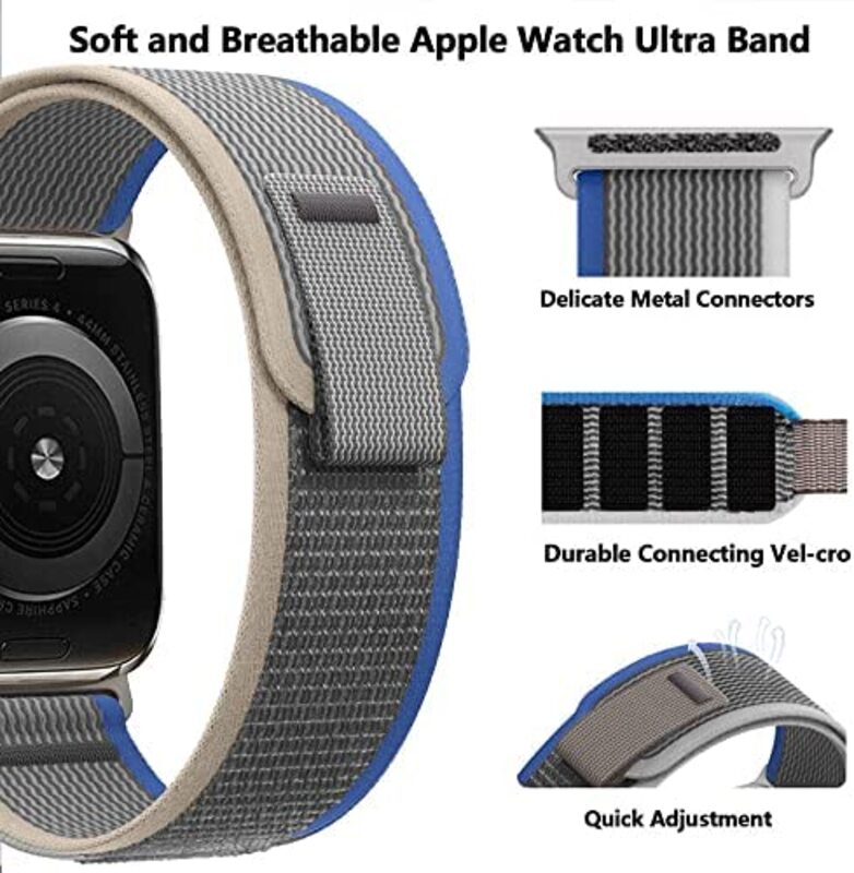 Margoun Trail Loop Band for Apple Watch 49mm/45mm/44mm/42mm, 3 Piece, Dark Grey/Light Grey/Black